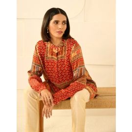 ORANGE REVA CONCEALED BUTTON SHIRT