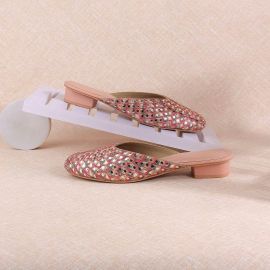 Women Pink Ethnic Slip Ons