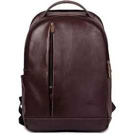 The Clownfish Fredrick 27 liters Faux Leather Mature Laptop Backpack for Men and Women for 15.6 Inch Laptops (Hickory)