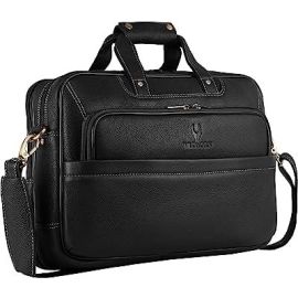 Leather Laptop Bag for Men/Office Bag for Men | Fits Upto 15.6 Inch Laptop/MacBook | Laptop Messenger Bag/Leather Bag for Men I Dimension : L-16 inch W-4.5 inch H-12 inch