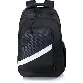 V-Line Backpack for Men, Black | 35L Water Resistant School Bags for Boys | Stylish, & Durable | College Bags for Men/College Bag for Girls | 1 Yr Warranty