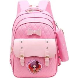 Designer Hi Storage School Backpack School Bag for Girls (Pink) 25 L