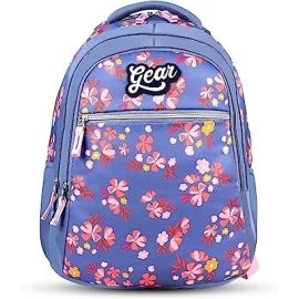 Floral Bloom 30L Water Resitant School Bag/Casual Backpack/Kids Bag/Daypack/College Bag for Girls/Women (Blue)