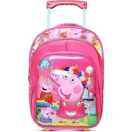 Polyester 3D 18 Inches Trolley Bag Backpack with Wheels for Boys and Girls (4-10 Years, Class-Nursery to 5th)