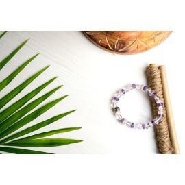 BAMBOOLOGY AMETHYST, ROSE QUARTZ AND CLEAR QUARTZ BRACELET FOR STRENGTH, LOVE AND FULFILLING RELATIONSHIP