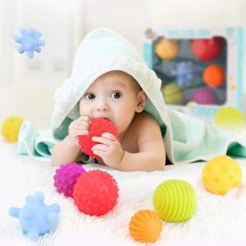 Babies Bloom Store  6 pcs Sensorial Touch Multiple Textured BabyToys/ Rattle Balls with Soft Touch/Baby Toys/Early Learning Educational Toys - 0 to 3 Years