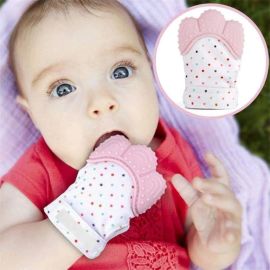 Babies Bloom Store Pink Baby Silicone Teething Gove Chewable Mittens/Gifts for New-Borns/Nursing Mittens/Self Soothing Hand Mitt for Infant, Newborns (1 Pcs) -