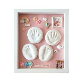 Babies Bloom Store  DIY Baby Clay Handprint and Footprint Kit with LED Lights | Baby Shower Gift | Baby Welcoming | First Birthday Gift | Memorable Keepsake | New Parents Gift With LED Lights |Light Pink