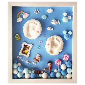 Babies Bloom Store  DIY Baby Clay Handprint Footprint Memories Frame Gift Set Kit with LED Lights for New-born Baby Boys and Baby Girls