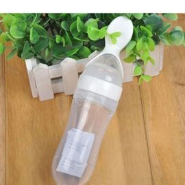 Babies Bloom White Silicone Baby Feeding Spoon /Infant Weaning Feeder Bottle (Min-6 Months)