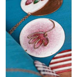 Ekibeki Lotus Bloom Copper Enamel Pendant 1Pc (Pink)