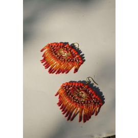 Ekibeki - Ekibeki Phyllo Leaflet Copper Enamel Earrings (1 Pair)