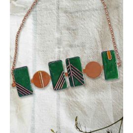 Ekibeki-Prairie Copper Enamel Necklace