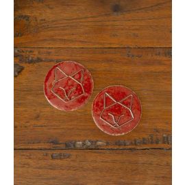 Ekibeki (Set of 2) Copper Enamel " Mani Mau" Fridge Magnet