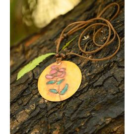 Ekibeki Orange Tree Copper Enamel Pendant (1Pc)