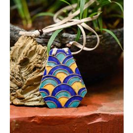 Ekibeki Retro Rainbow Copper Enamel Diamond Shape Pendant (1Pc)