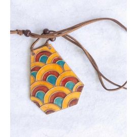 Ekibeki-Retro Prismatic Copper Enamel Diamond Pendant