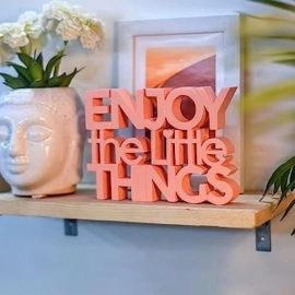 NUKKAD TALES Enjoy The Little Things – Peach, Aesthetic table decor for home or office, desk or Shelf. Quirky room decoration showpiece, ideal for birthday gift, corporate gift, and inspiring wall decor