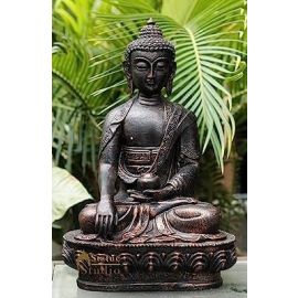 StatueStudio Polyresin Buddha Statue for Home Decor Diwali Office Corporate Gift Meditation Showpi+A2:A138ece Figurine Rustic (7 x 5 x 10 Inches)