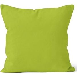 Encasa Homes Decorative Cushion Cover 1 pc 16 x 16 inch (40 x 40 cm) - Lime Green - Solid Dyed Plain Colour, Large Cotton Canvas Square Pillow Case for Chair, Seat, Bed, Sofa, Office (Set of 1)