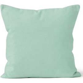 Encasa Homes Decorative Cushion Cover 1 pc 20 x 20 inch (50 x 50 cm) - Mint Green - Solid Dyed Plain Colour, Large Cotton Canvas Square Pillow Case for Chair, Seat, Bed, Sofa, Office (Set of 1)