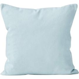 Encasa Homes Decorative Cushion Cover 1 pc 20 x 20 inch (50 x 50 cm) - Ice Blue - Solid Dyed Plain Colour, Large Cotton Canvas Square Pillow Case for Chair, Seat, Bed, Sofa, Office (Set of 1)