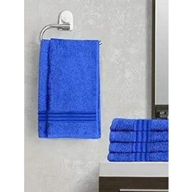 Lushomes Hand Towel, Hand Towel Set of 6, Blue Cotton Hand Towel Sets 475 GSM, Small Towel for Hand, Kitchen, Gym, Wash Basin(40 x 60 cms, Pack of 6)