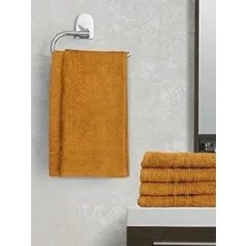 Lushomes Olive Brown Super Soft and Fluffy Hand Towel Set (Size 16 x 24 Inch, Pack of 6, 450 GSM)