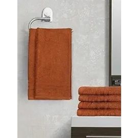 Lushomes Light Brown Super Soft and Fluffy Hand Towel Set (Size 16 x 24 Inch, Pack of 6, 450 GSM)