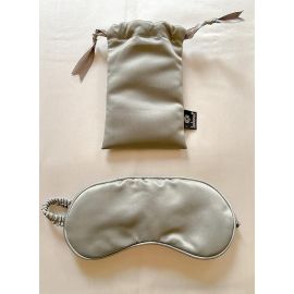 Lushomes Eye Mask for Sleeping, Plain Grey Satin Mulburry Silk Eyemask with piping & fabric covered elastic with Pouch for women, for Men, Blindfold, under eye mask, Meditation Accessories (Pk of 2 - 1pc of eyemask + 1 pc pouch)