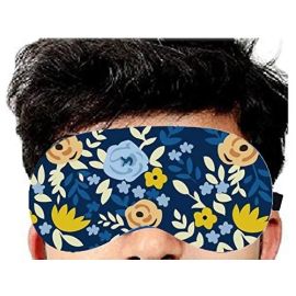 Lushomes Floral Printed Super Soft Velvet Eye mask for Travel with Gel Tube for Insomnia, meditation and Dark Circles (2 Pcs of Eye Mask and 2 Pcs of Gel Tube- Pack of 4)