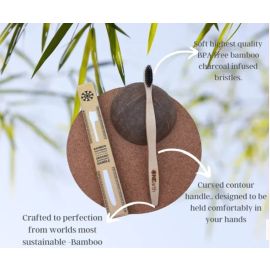 OnEarth Bamboo Premium Toothbrush - Pack of 1 Charcoal