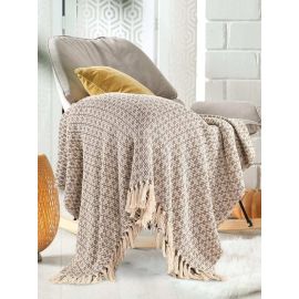 SASHAA WORLD Soft Throw Blanket | Used Both Indoor and Outdoor |Blanket for Living Room, Sofa, Bed & Chair | Beige Throw Blanket| Pack of 1, 180 x130 cm| Cotton| Lightweight