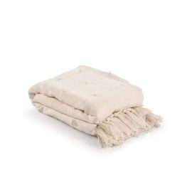 SASHAA WORLD Cotton Throw Bedcover Super Soft & Breathable | Natural Throw Blanket Pack of 1, 200L x180W cms