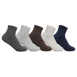 Supersox Women's Ankle Length Terry Socks Charcoal Assorted - Pack of 5