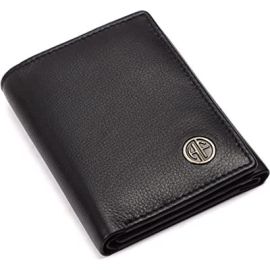 Genuine Leather Wallets for Men, Napa Black | RFID Protected Leather Wallet for Men |Mens Wallet with 6 Card Slots |Trifold Money Wallet Purse for Men -Gift for Him in any occasion