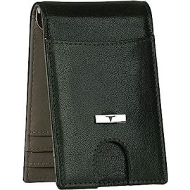 Eddy Dark Green/Grey Money Clip Leather Wallet for Men