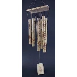 Soul Karma Fengshui Vastu Wooden 8 Pipes Bamboo Wind Chime Positive Energy Home Decor Garden Balcony Window Gifting Decoration