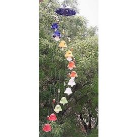 Lyallpur Stores Ceramic Wall and Decor 12 Bells Decorative Windchimes with Great Sound (Multicolour)